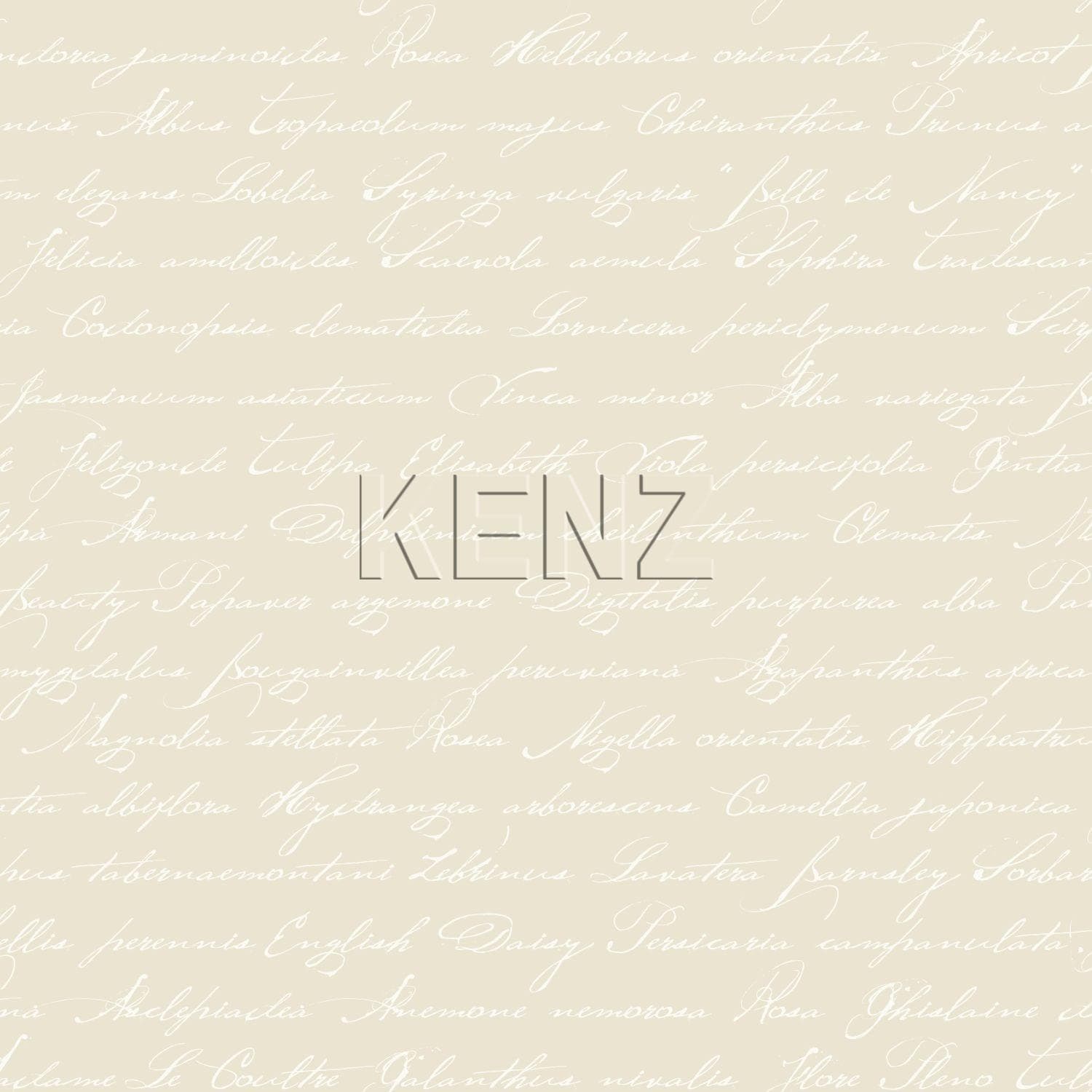 wallpaper handwritten latin flower names beige 128033