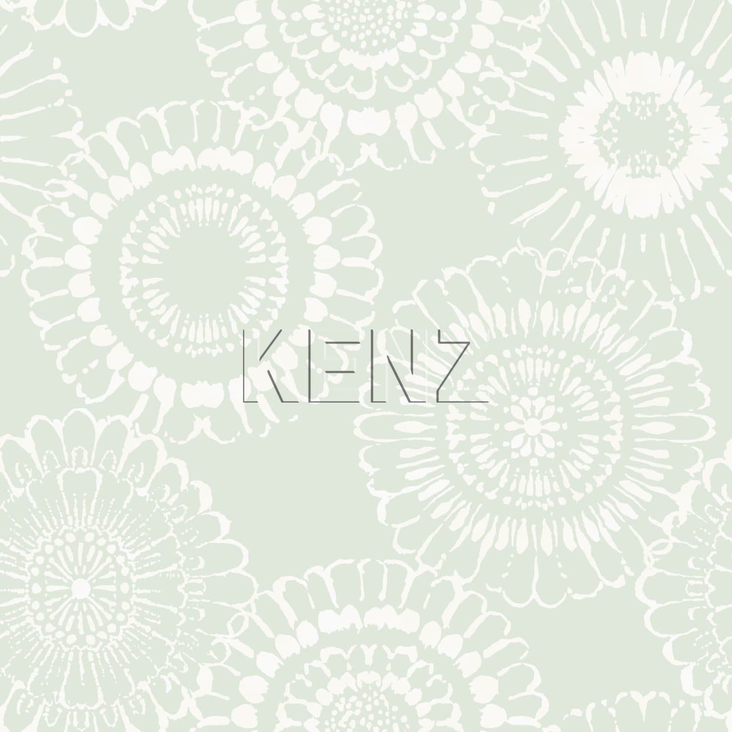 wallpaper flowers mint green 128861