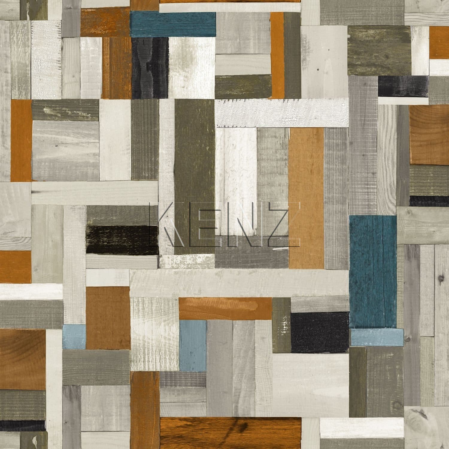 wallpaper scrap wood grey, brown and greyed old blue 138515
