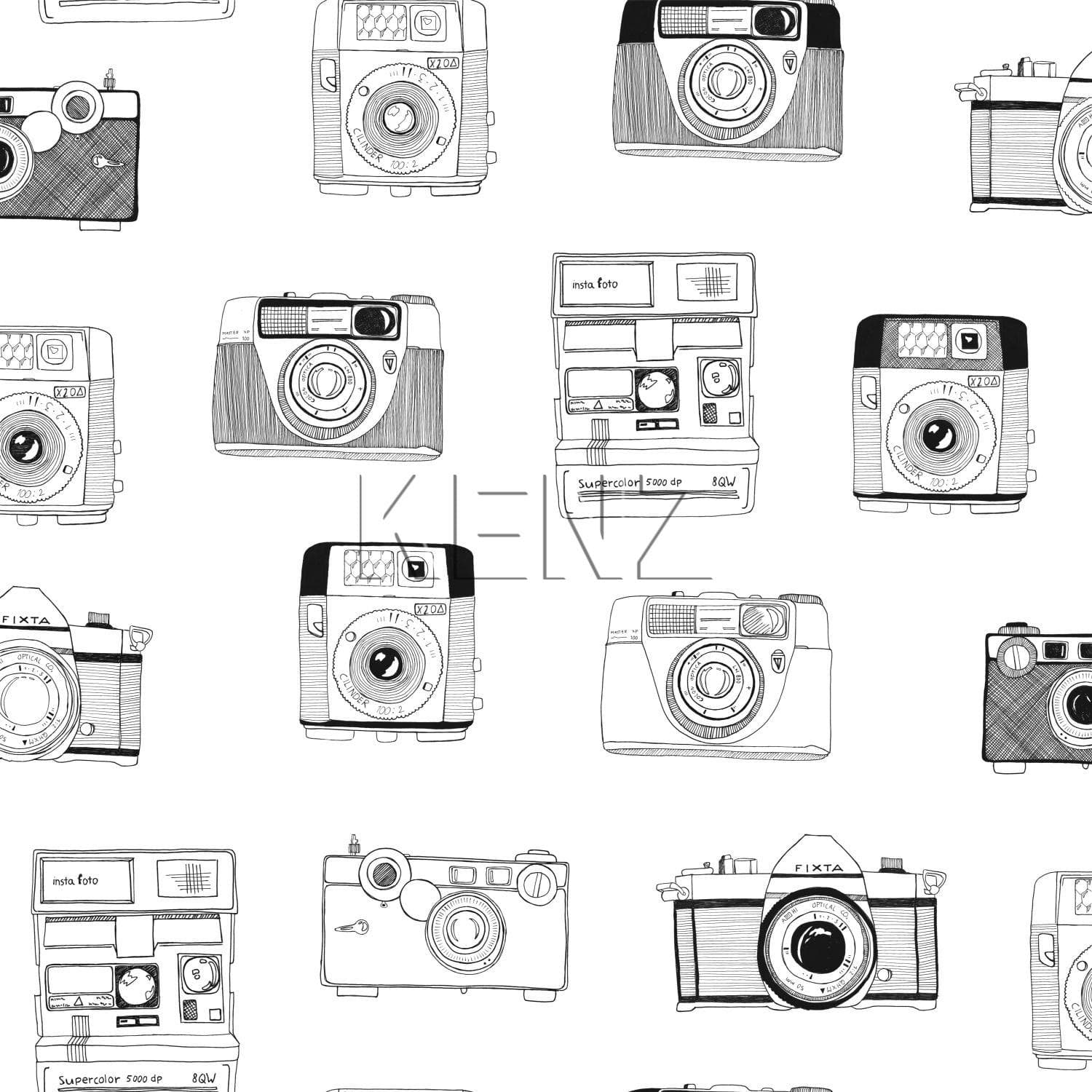 wallpaper polaroid cameras black and white 138843