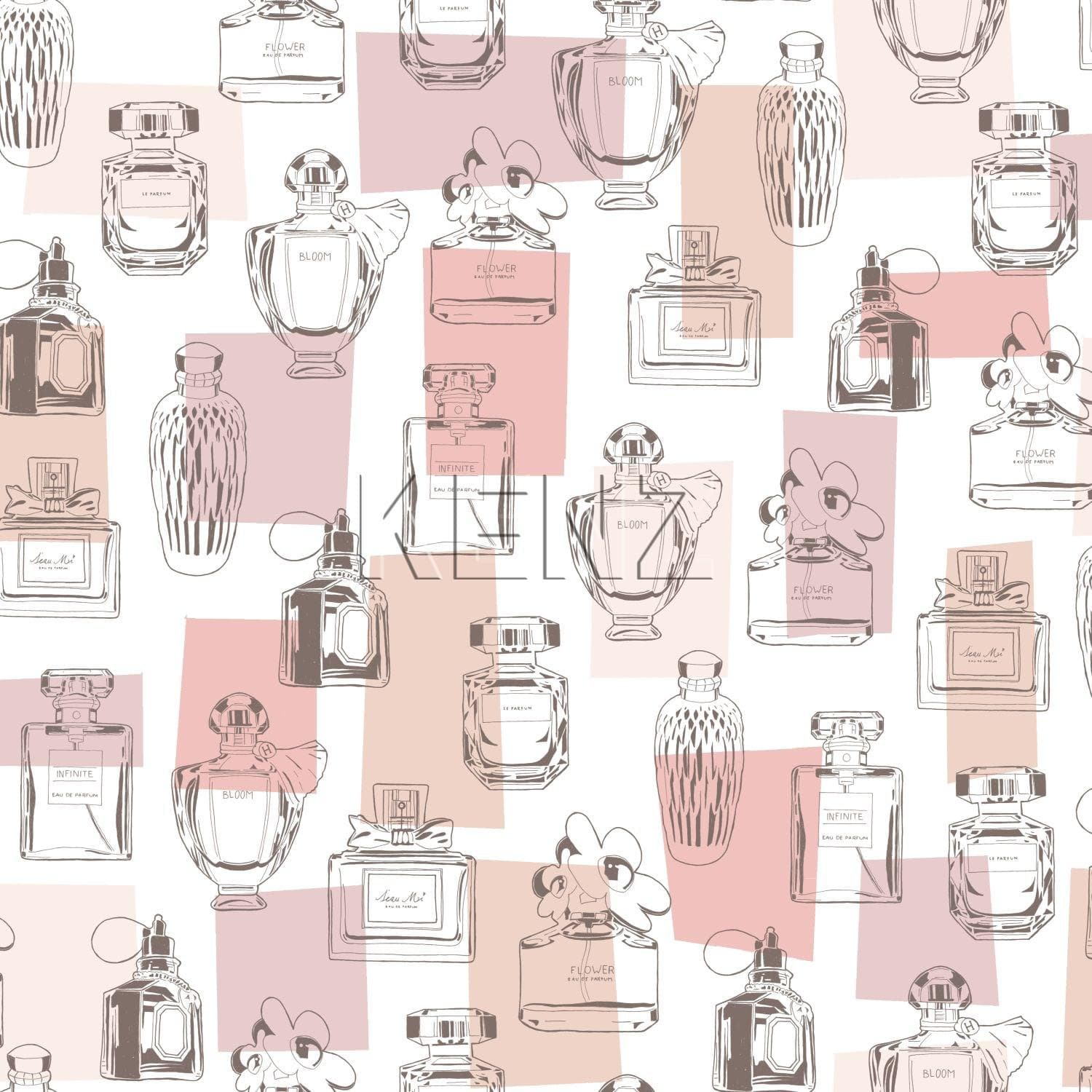 wallpaper perfume bottles shiny peach pink 138854