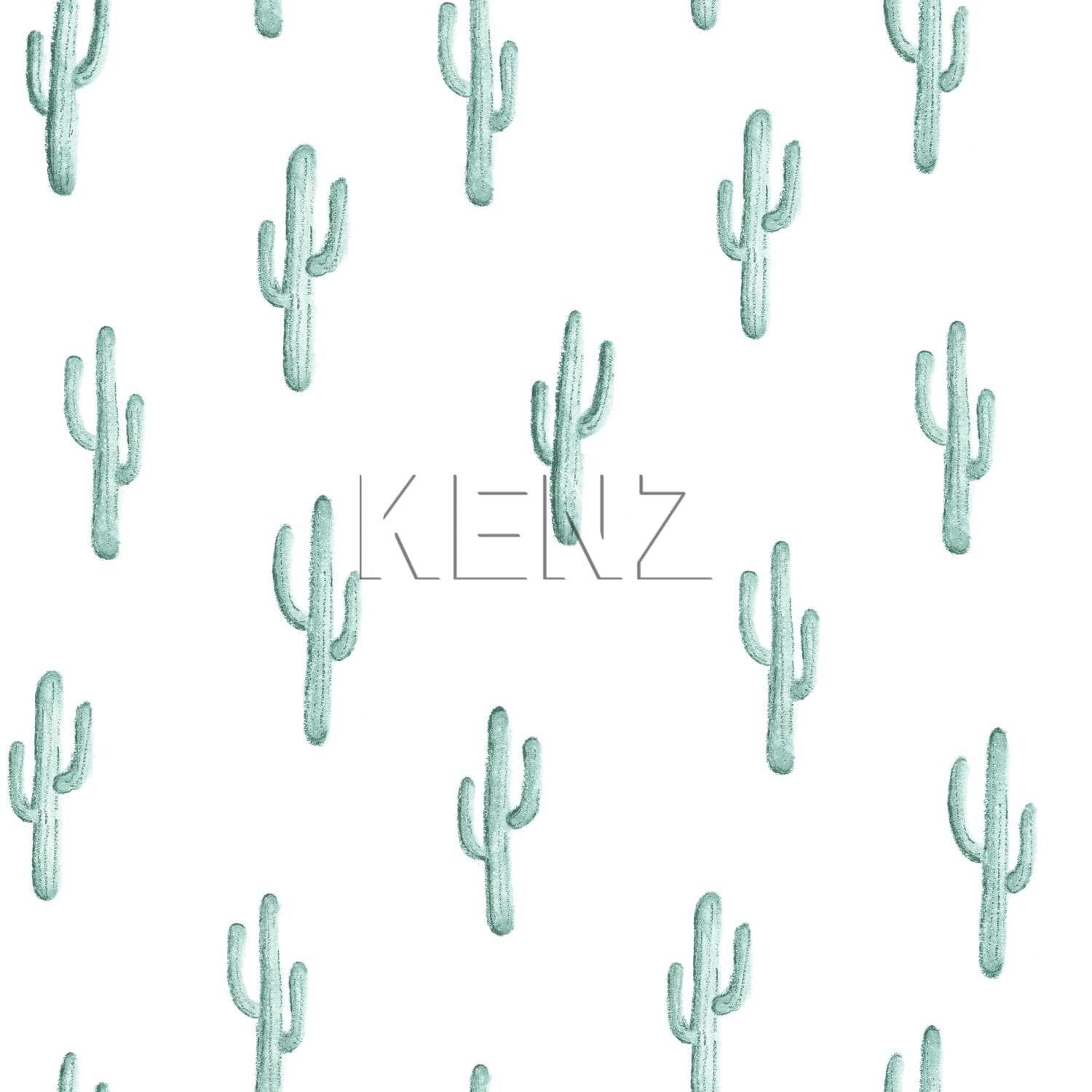 wallpaper small desert cacti greyish turquoise 138898