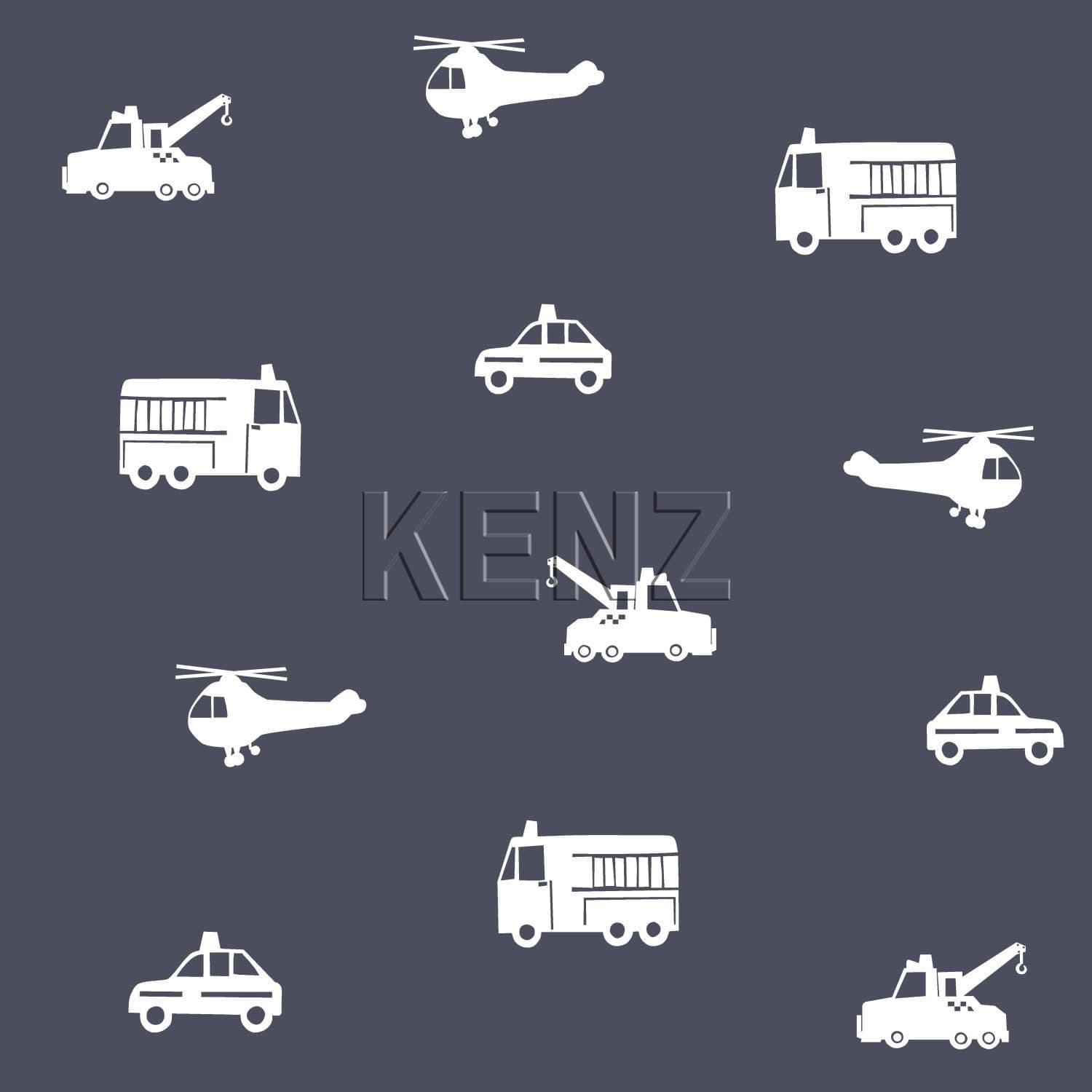 wallpaper cars, fire engines, helicopters and cranes dark blue 138916