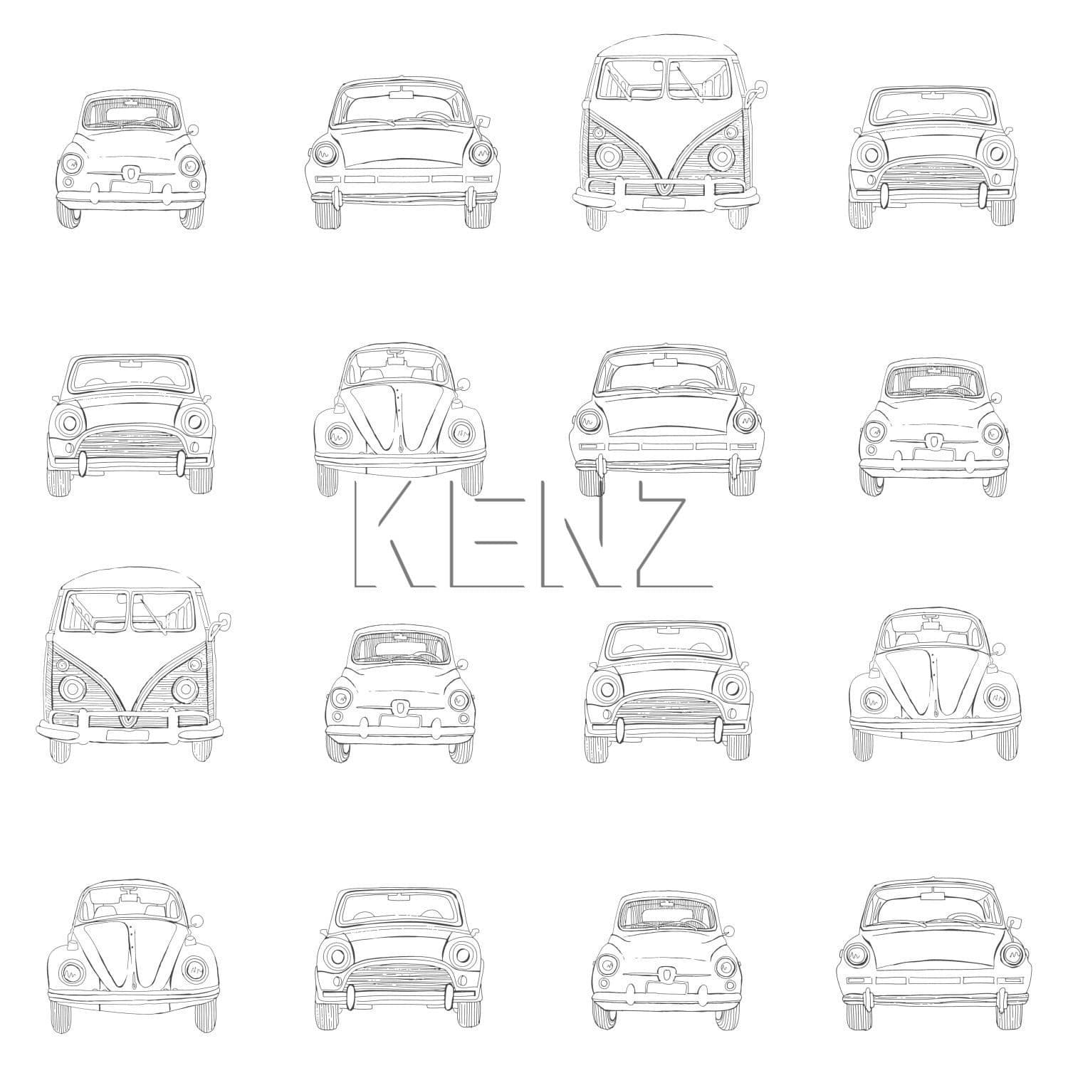 wallpaper drawn vintage cars black and white 138941