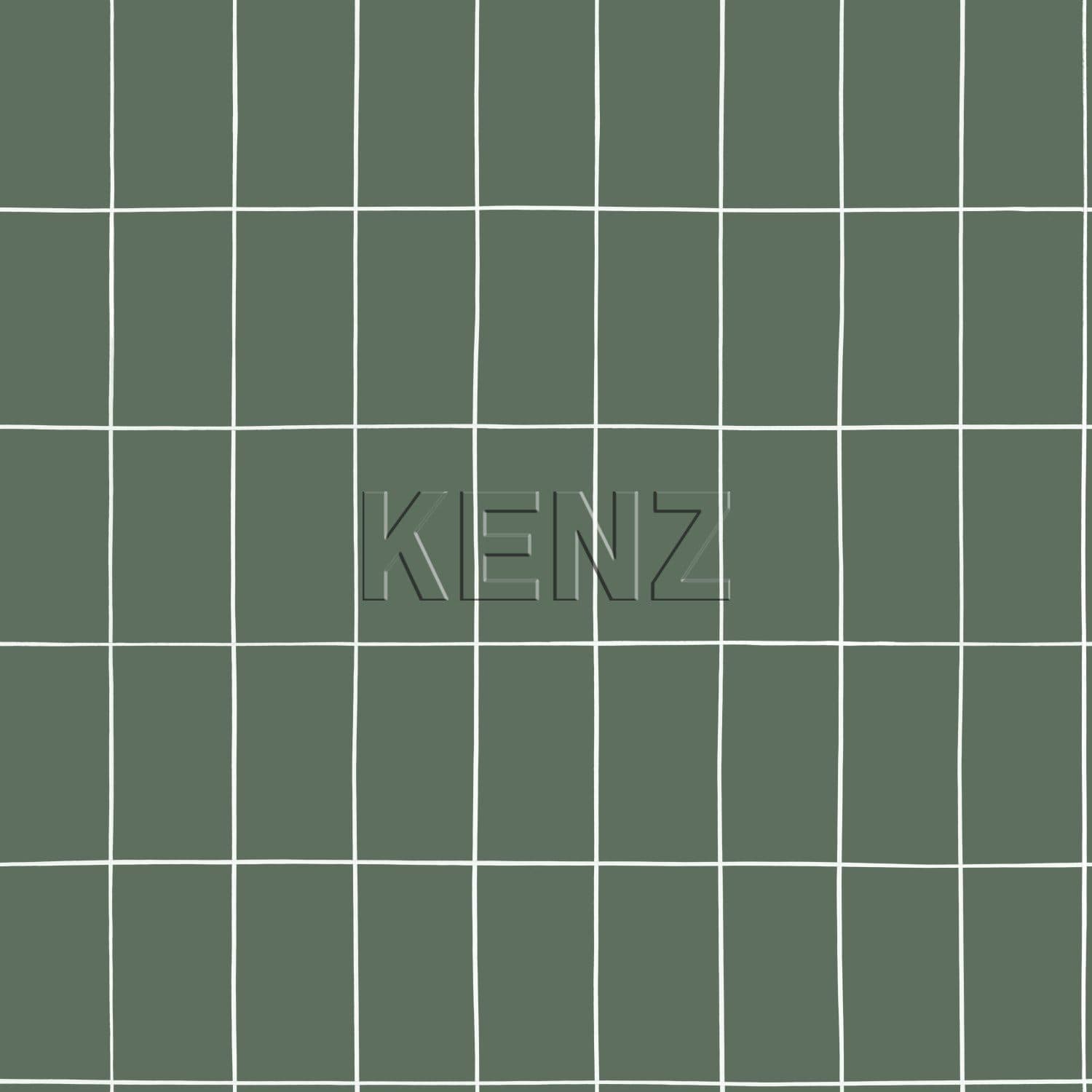 wallpaper small tiles greyish green and white 139031