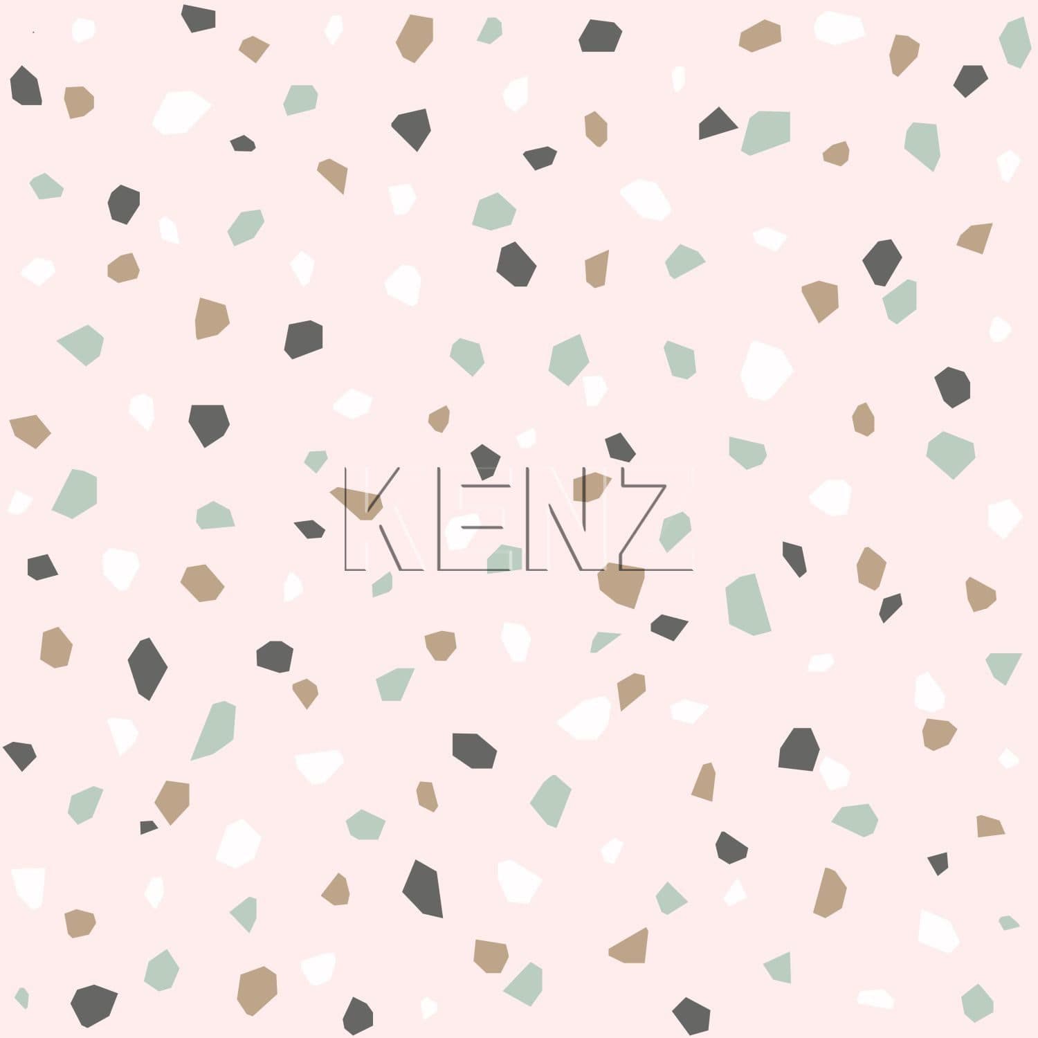 wallpaper terrazzo soft pink, white and mint green 139035
