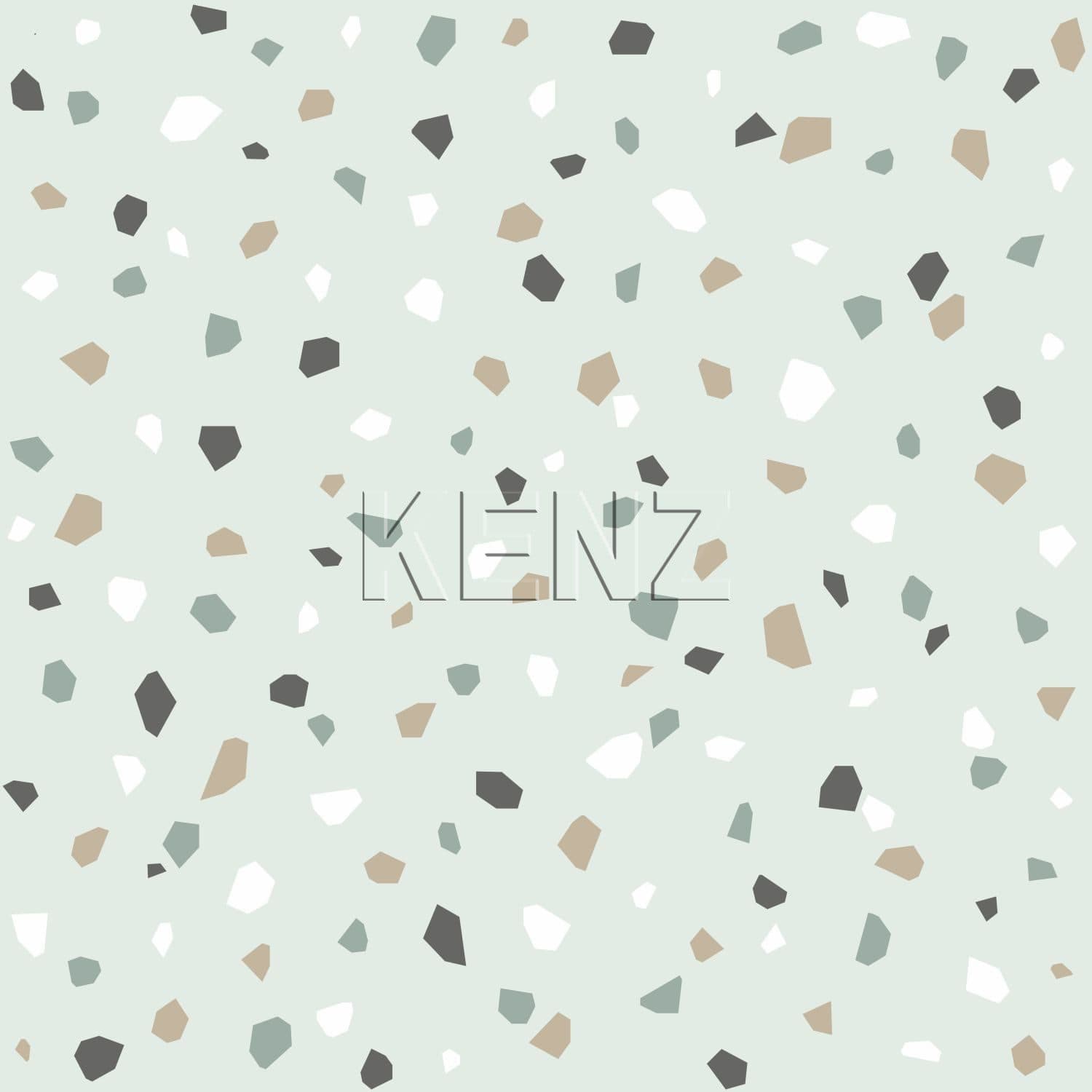 wallpaper terrazzo mint green, white and gray 139036