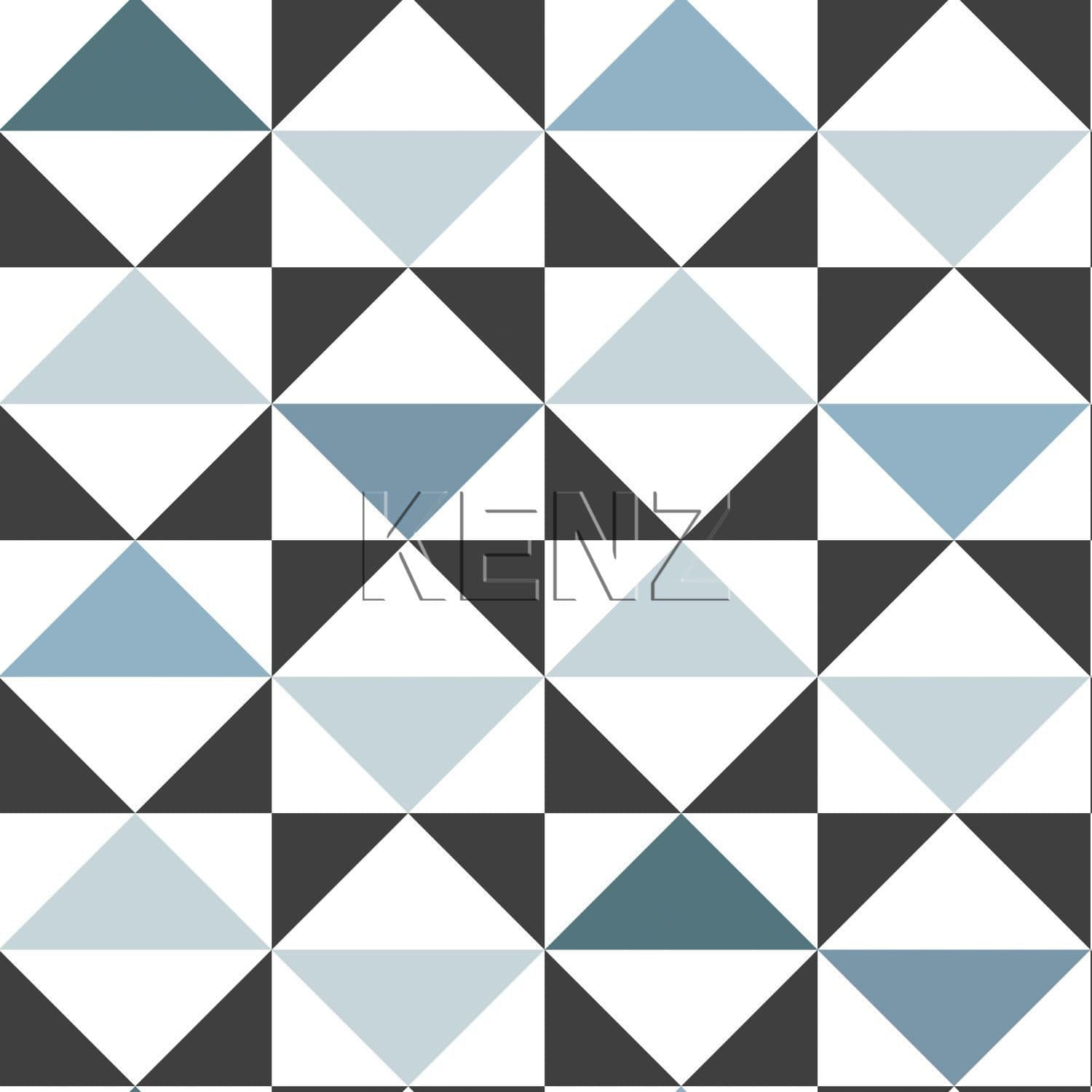 wallpaper graphic triangles white, black, vintage blue and light blue 139097