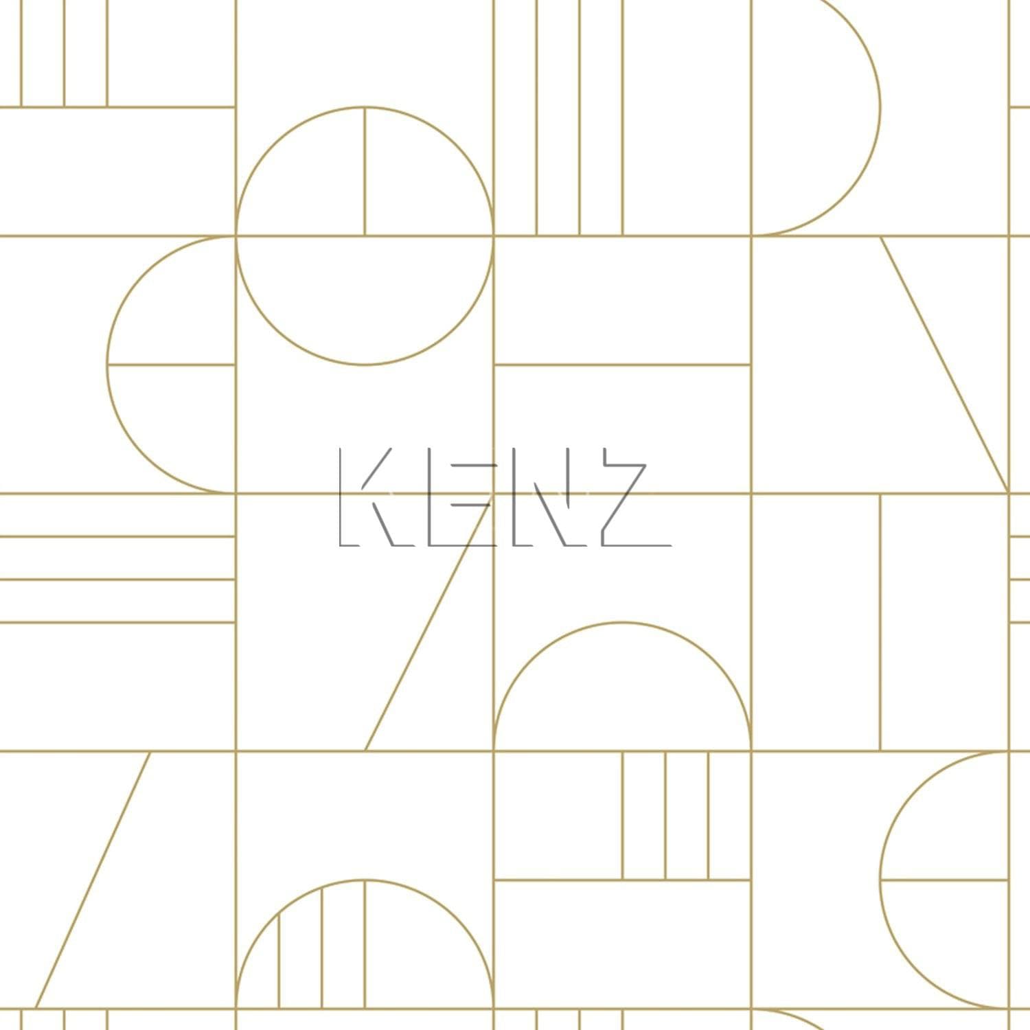 wallpaper art deco motif white and gold 139141