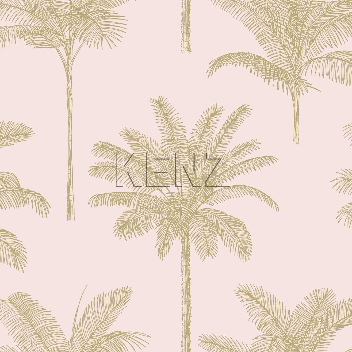 wallpaper palm trees soft pink and gold 139164