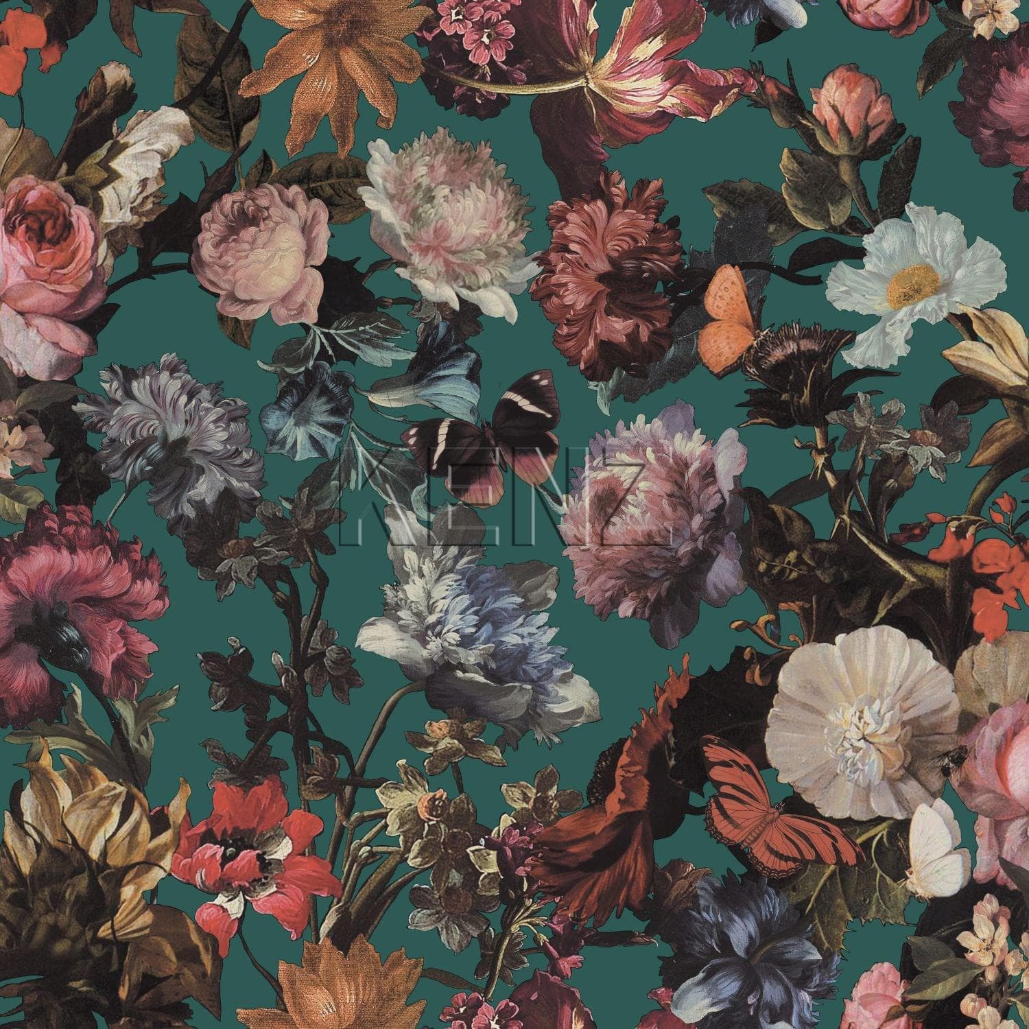 wallpaper flowers emerald green 139171