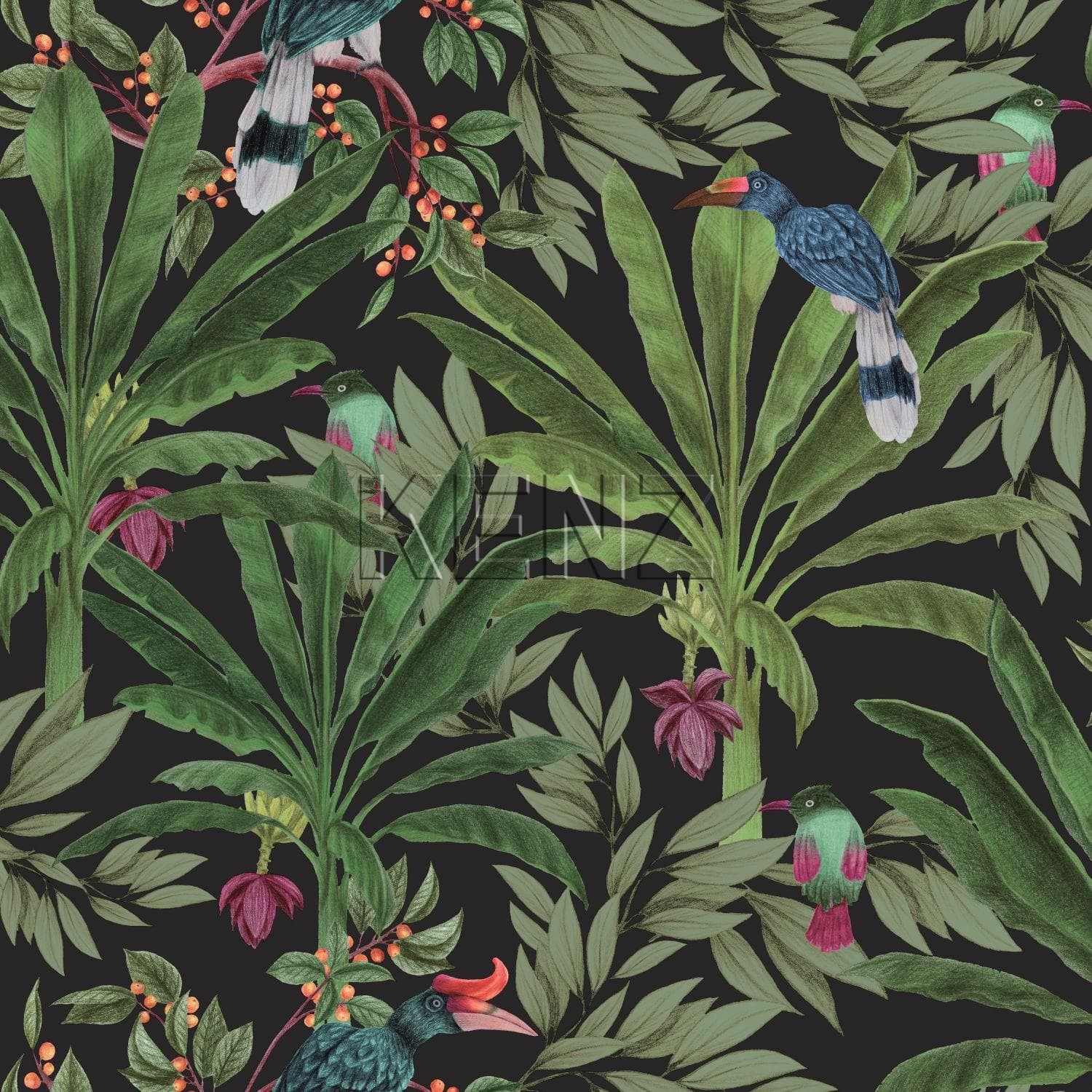 wallpaper tropical jungle leaves black and jungle green 139190