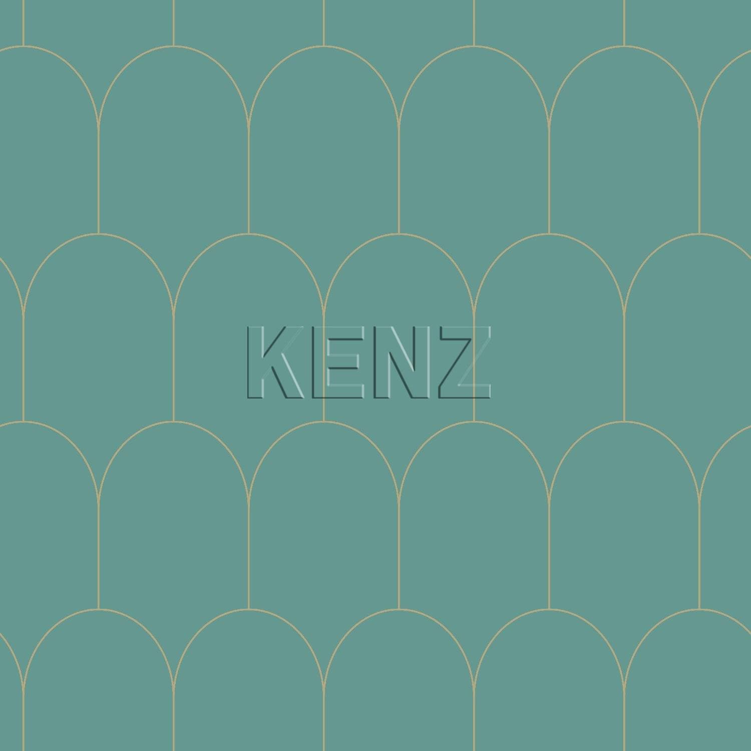 wallpaper art deco sea green and gold 139204