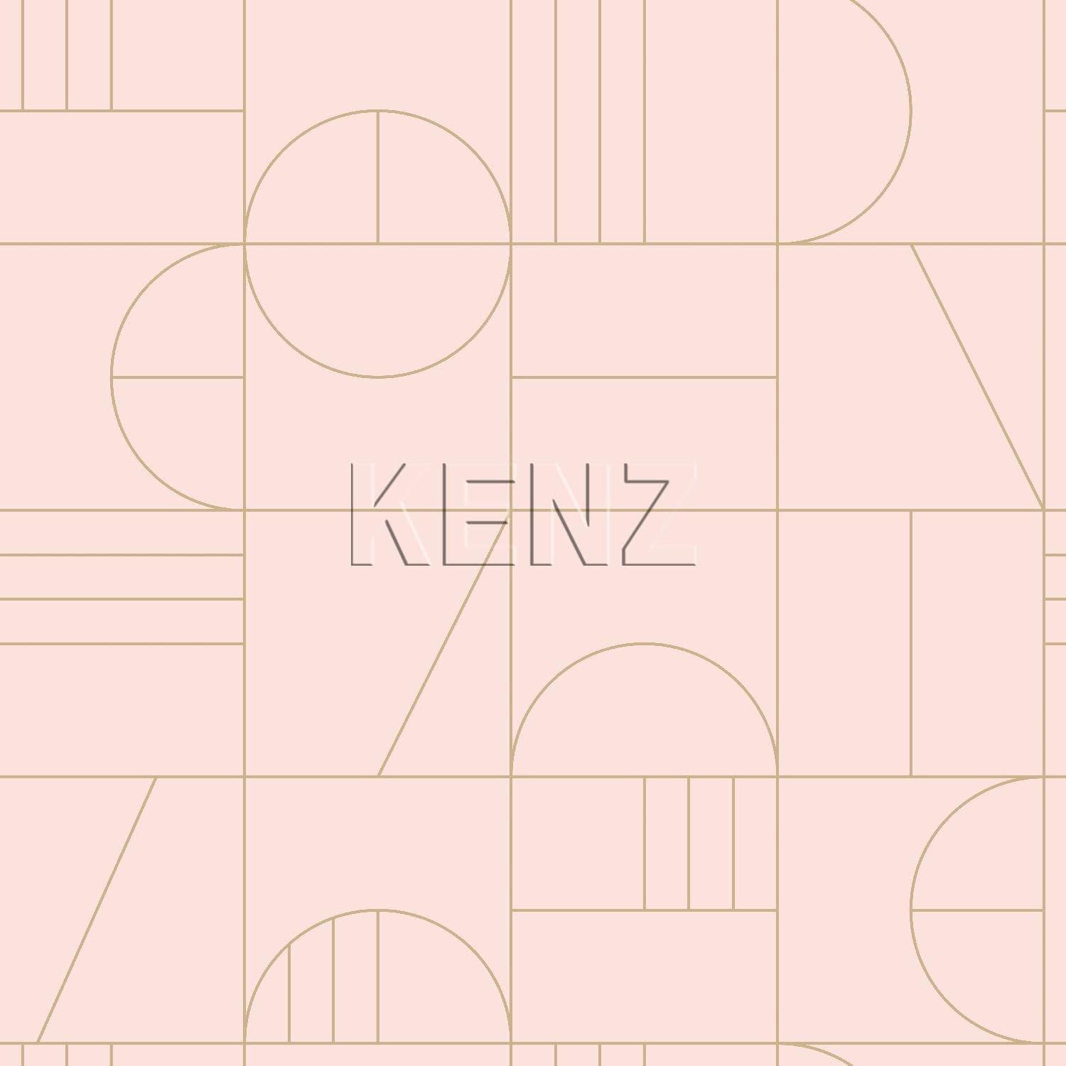 wallpaper art deco soft pink and gold 139207