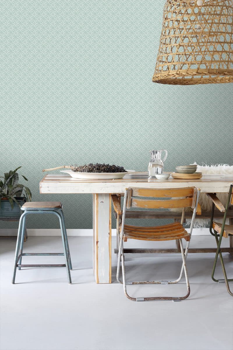 wallpaper oriental motif light green 148320