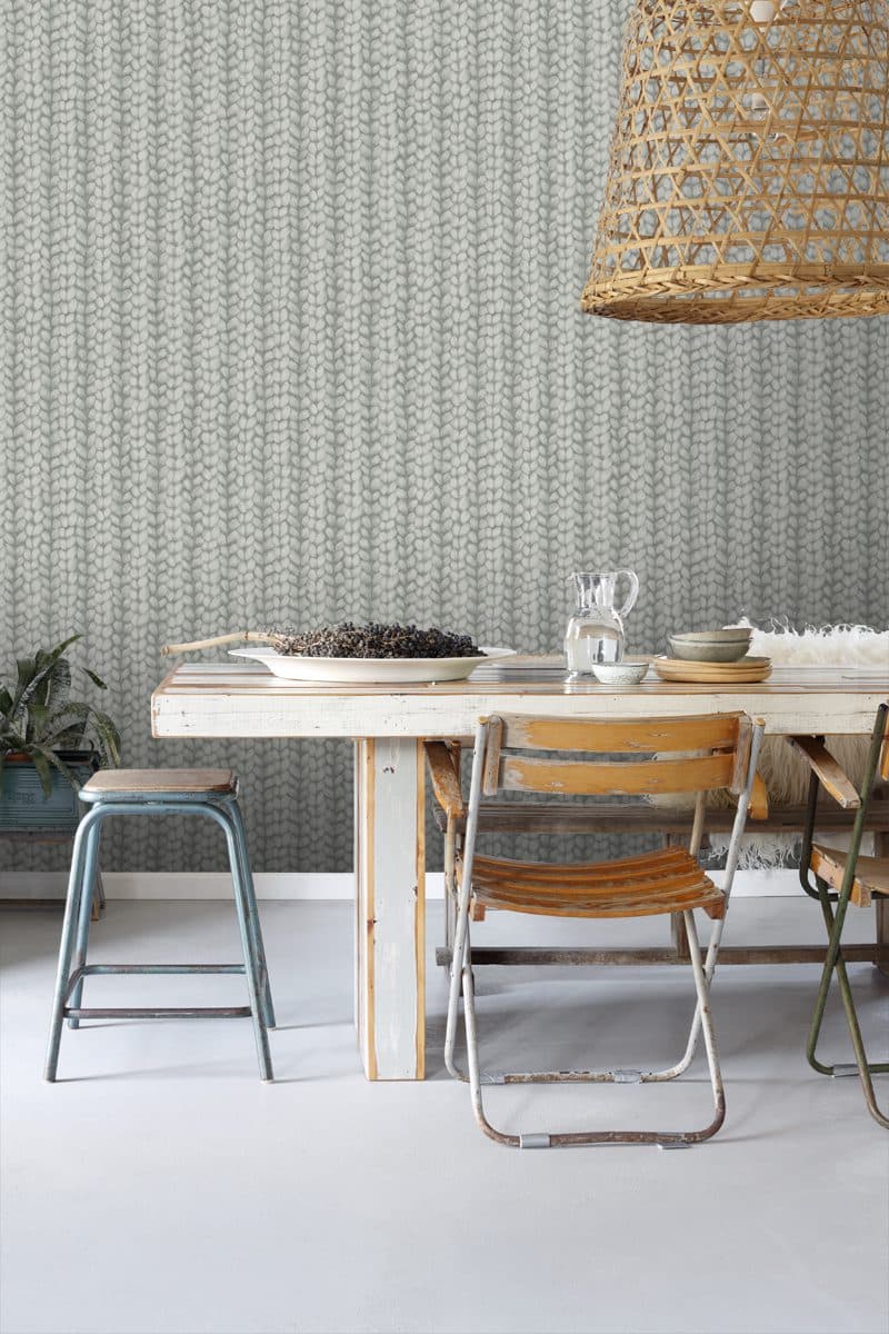 wallpaper chunky knit dark gray 148343