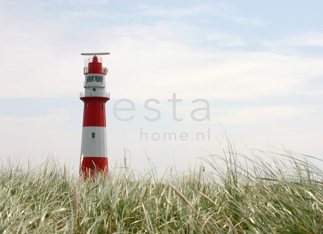 wall mural lighthouse red, white and green 156432