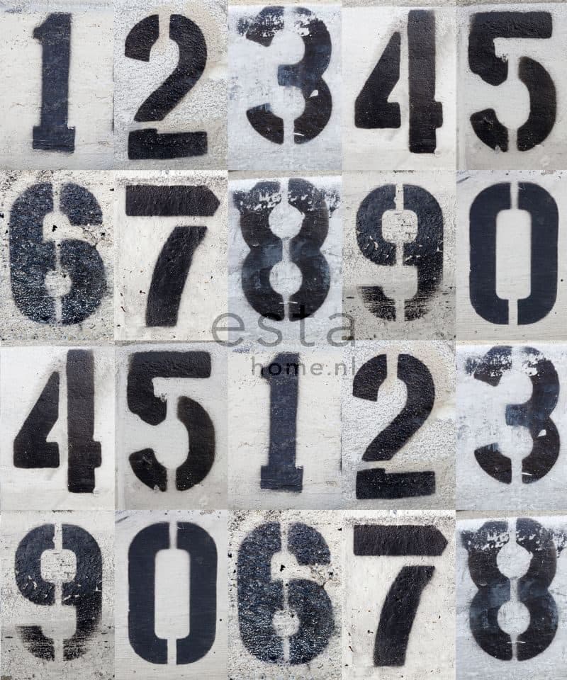 wall mural street map numbers black and white 157710