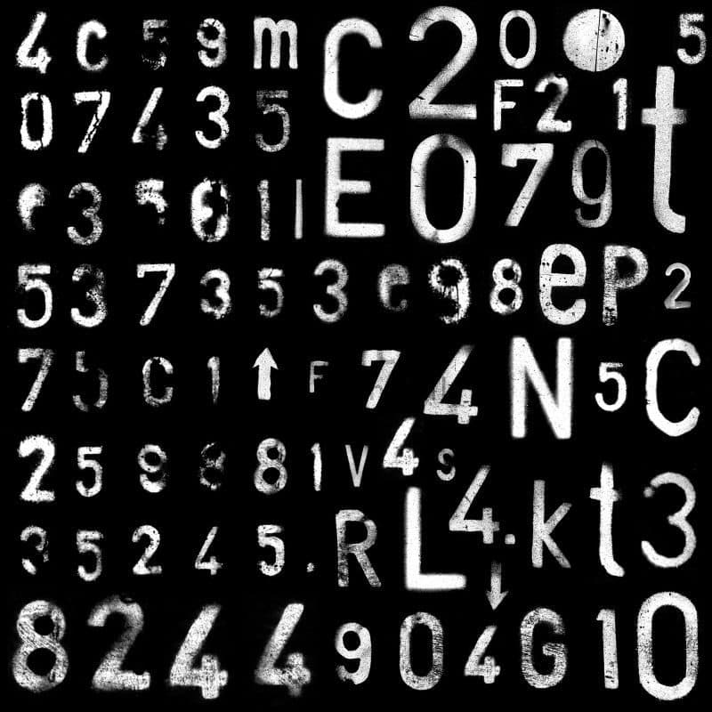 wall mural letters and numbers black and white 157711
