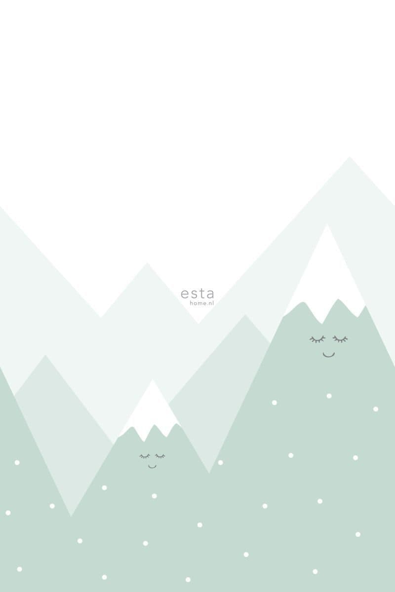 wall mural mountains mint green 158839