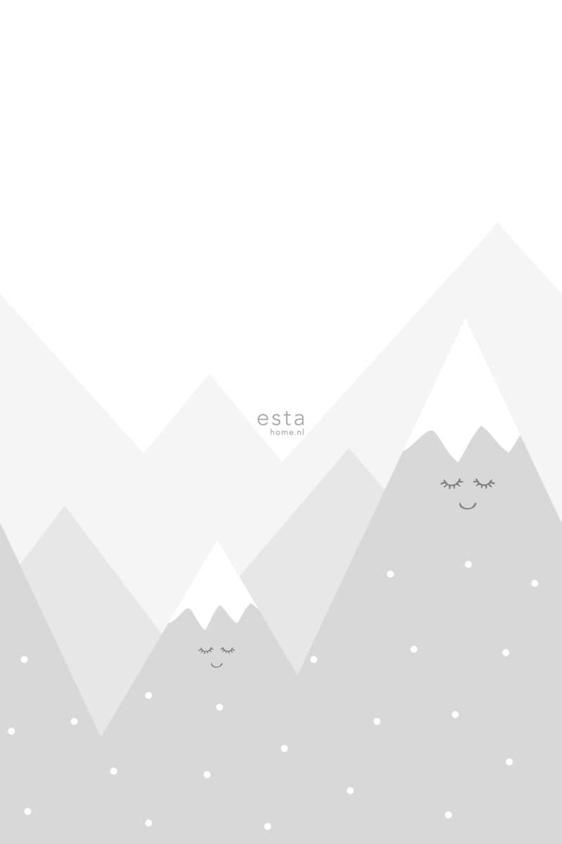 wall mural mountains light gray 158840