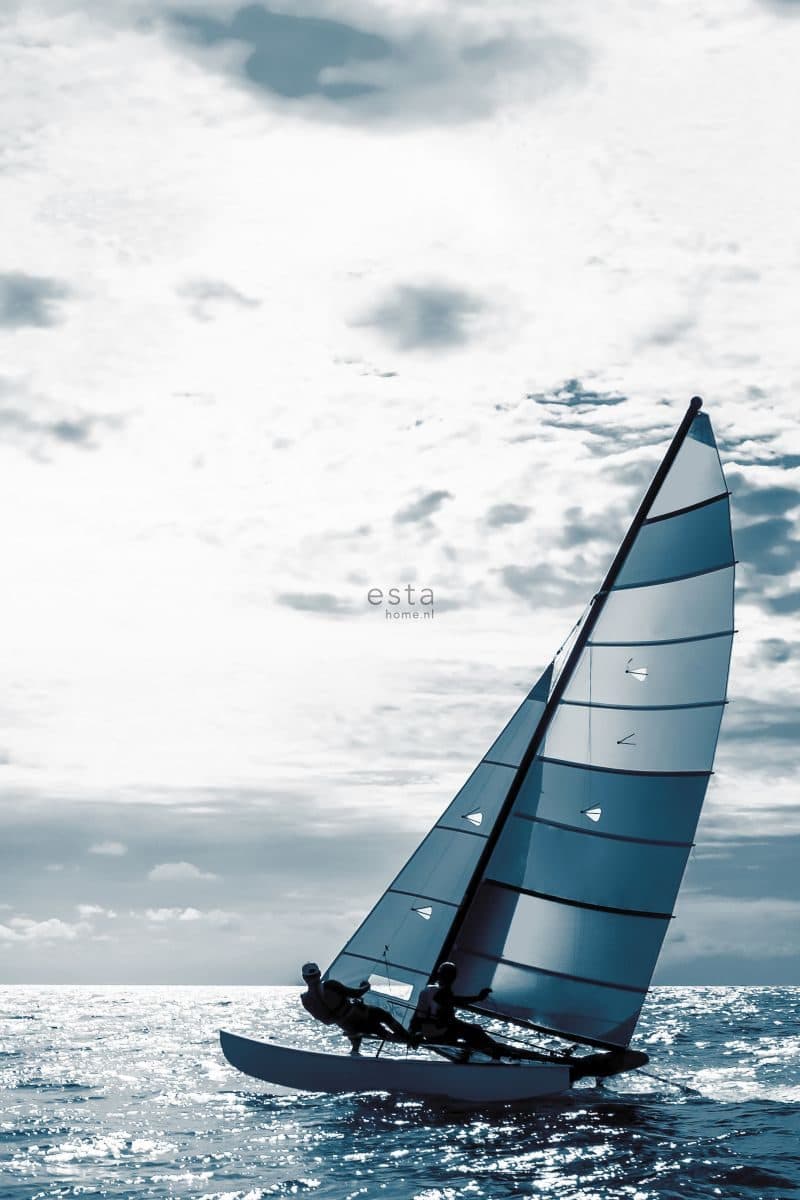 wall mural sailboat blue 158846