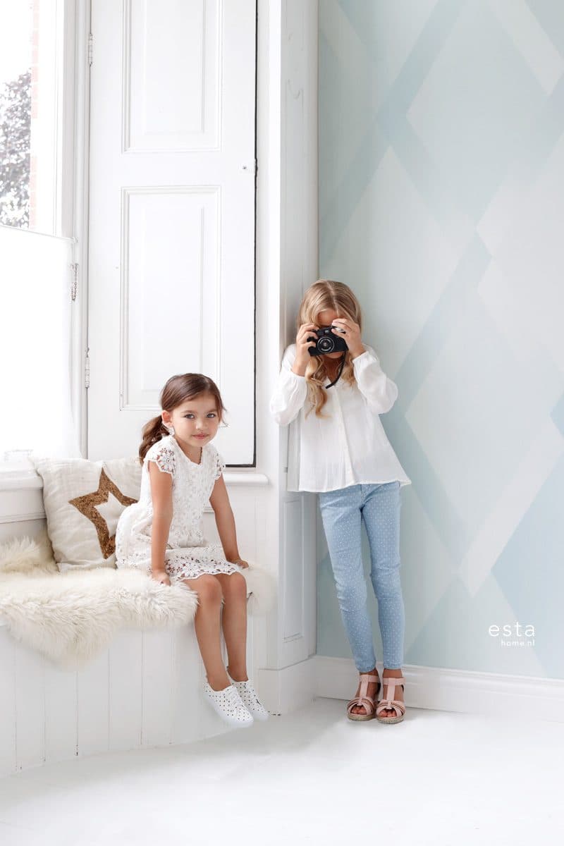 wall mural graphic gradient diamond diamond diamond blue and mint green 158860