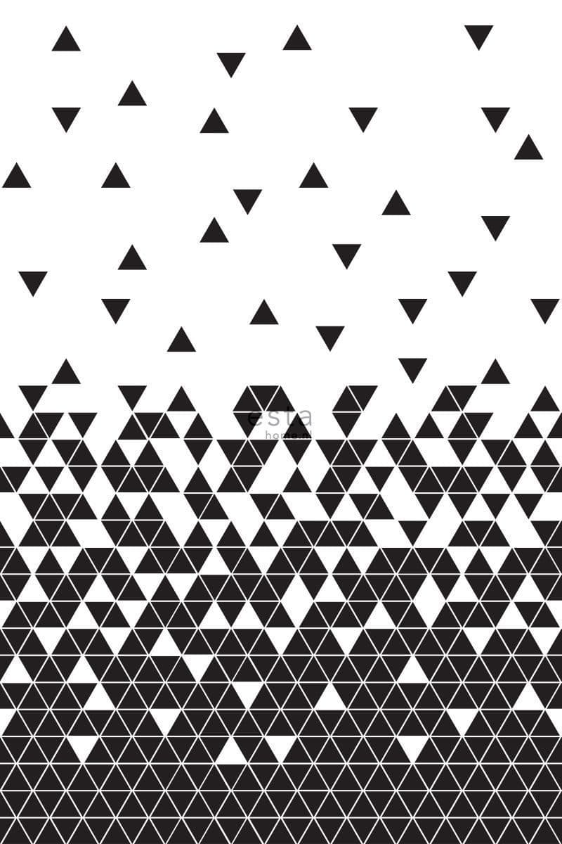 wall mural graphic triangles black and white 158906