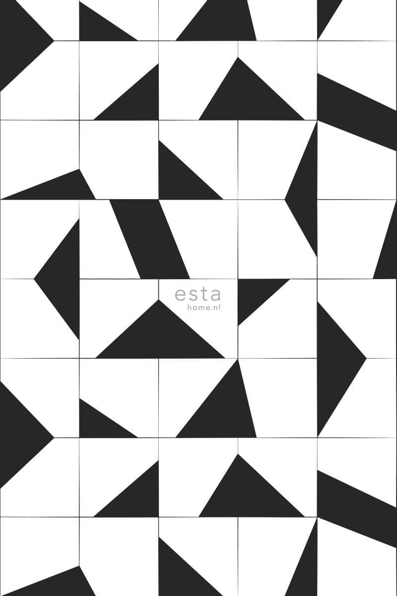 wall mural tile motif black and white 158908