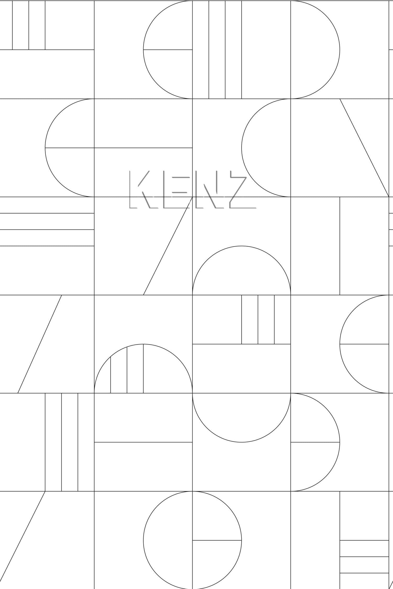 wall mural art deco white and black 158938