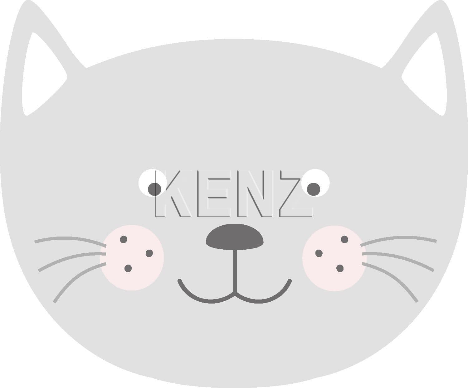 wall sticker animal heads light gray 158970