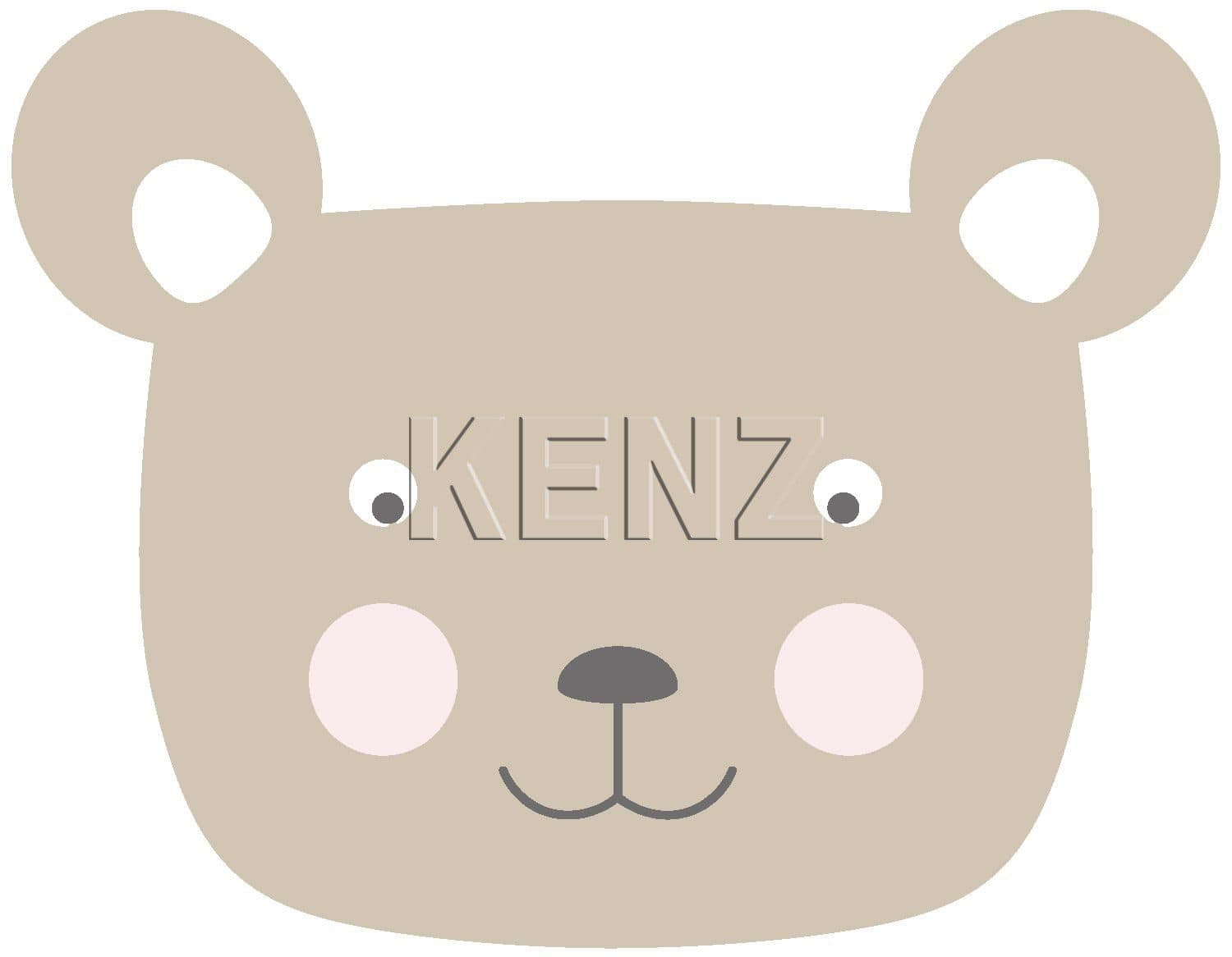 wall sticker animal heads beige 158972