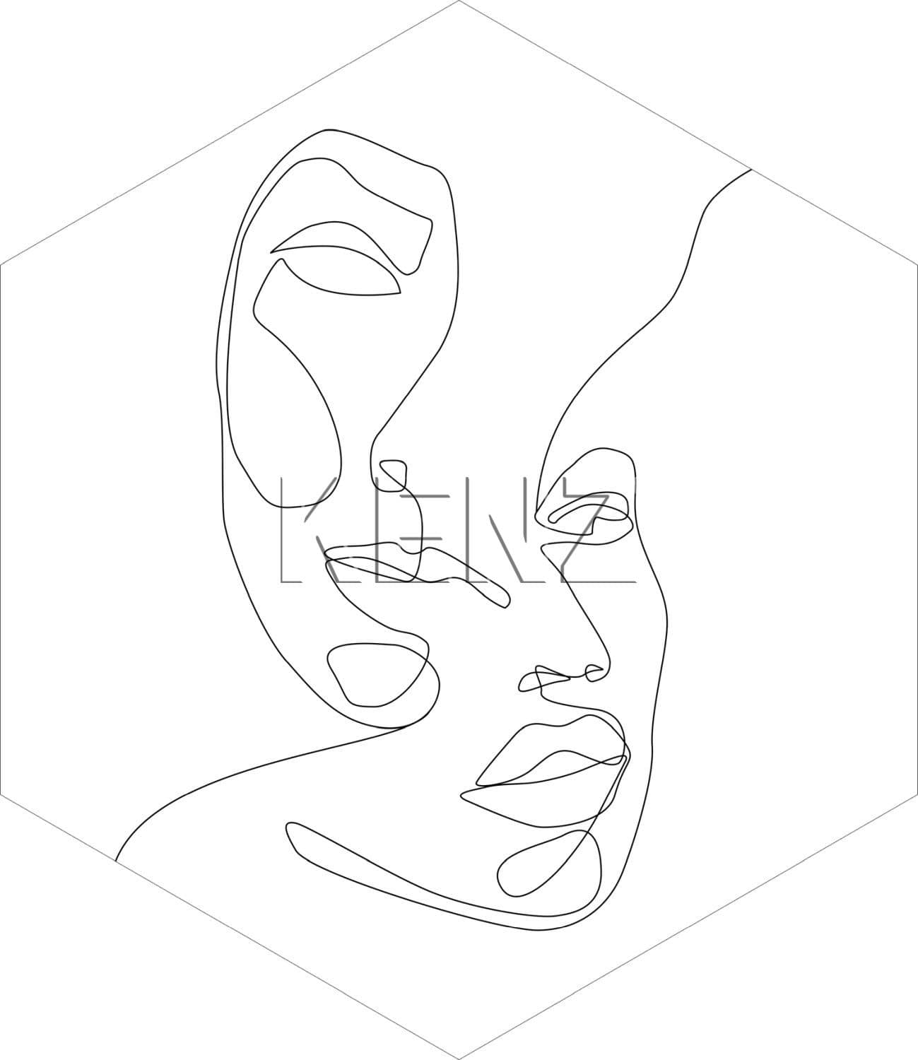wall sticker faces black and white 159001