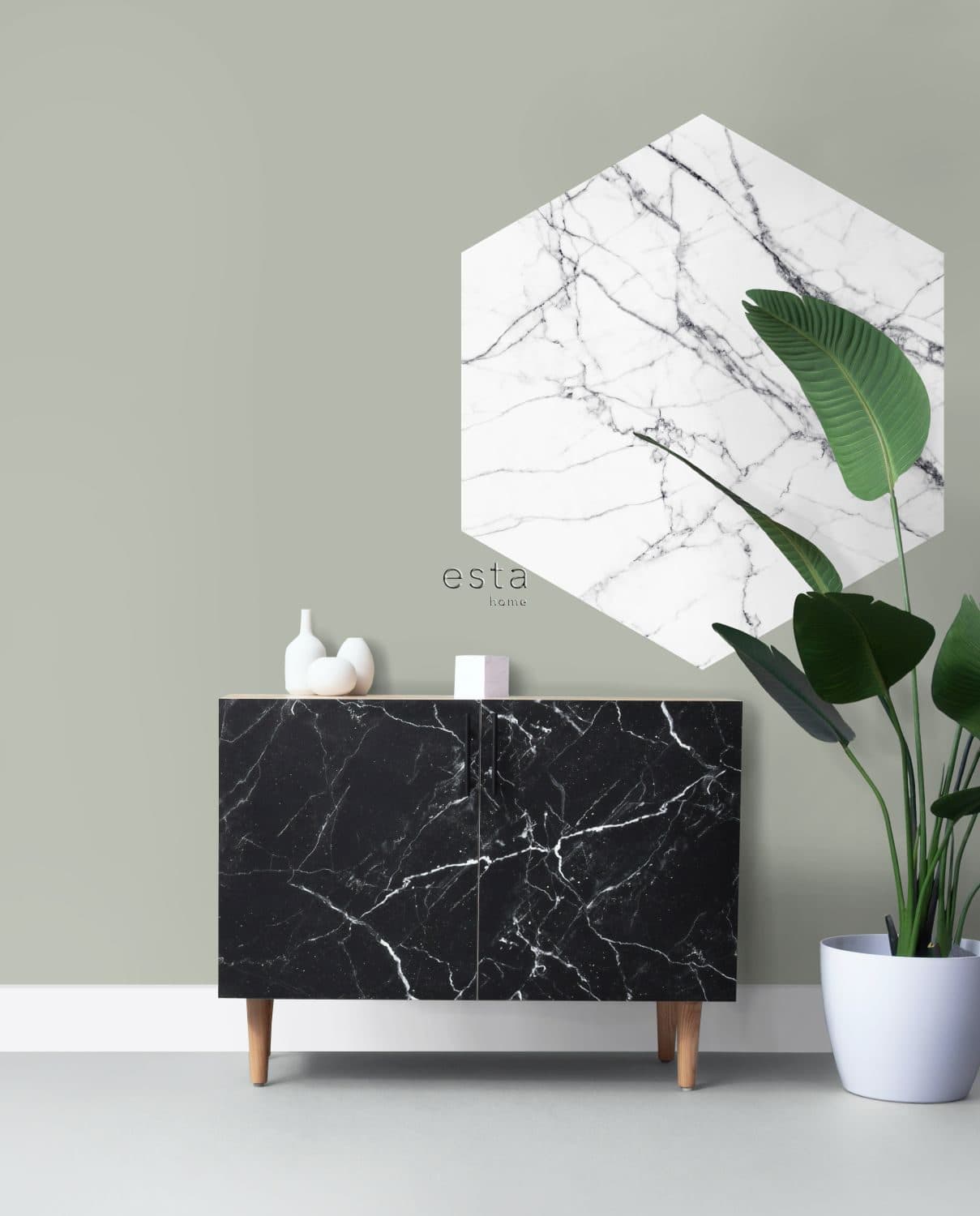 wall sticker marble black and white 159026