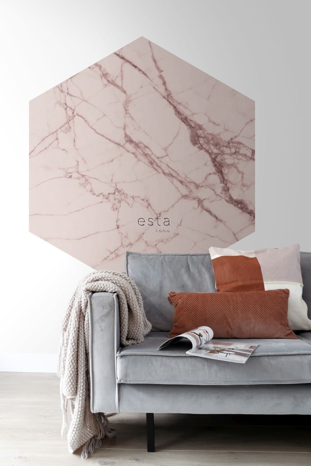 wall sticker marble gray pink 159027