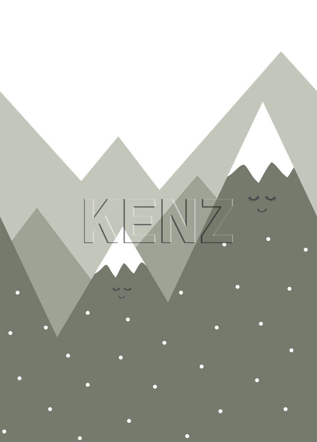 wall mural mountains dark green 159094