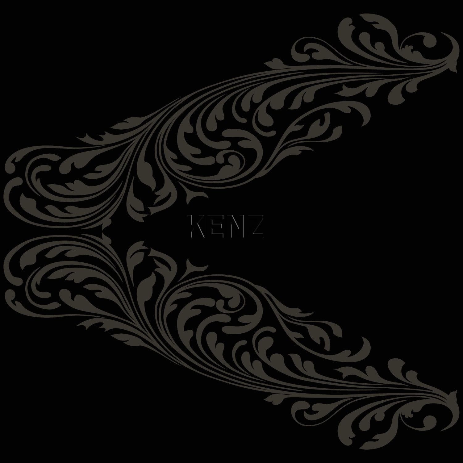 wallpaper ornaments matt black and gray 345743