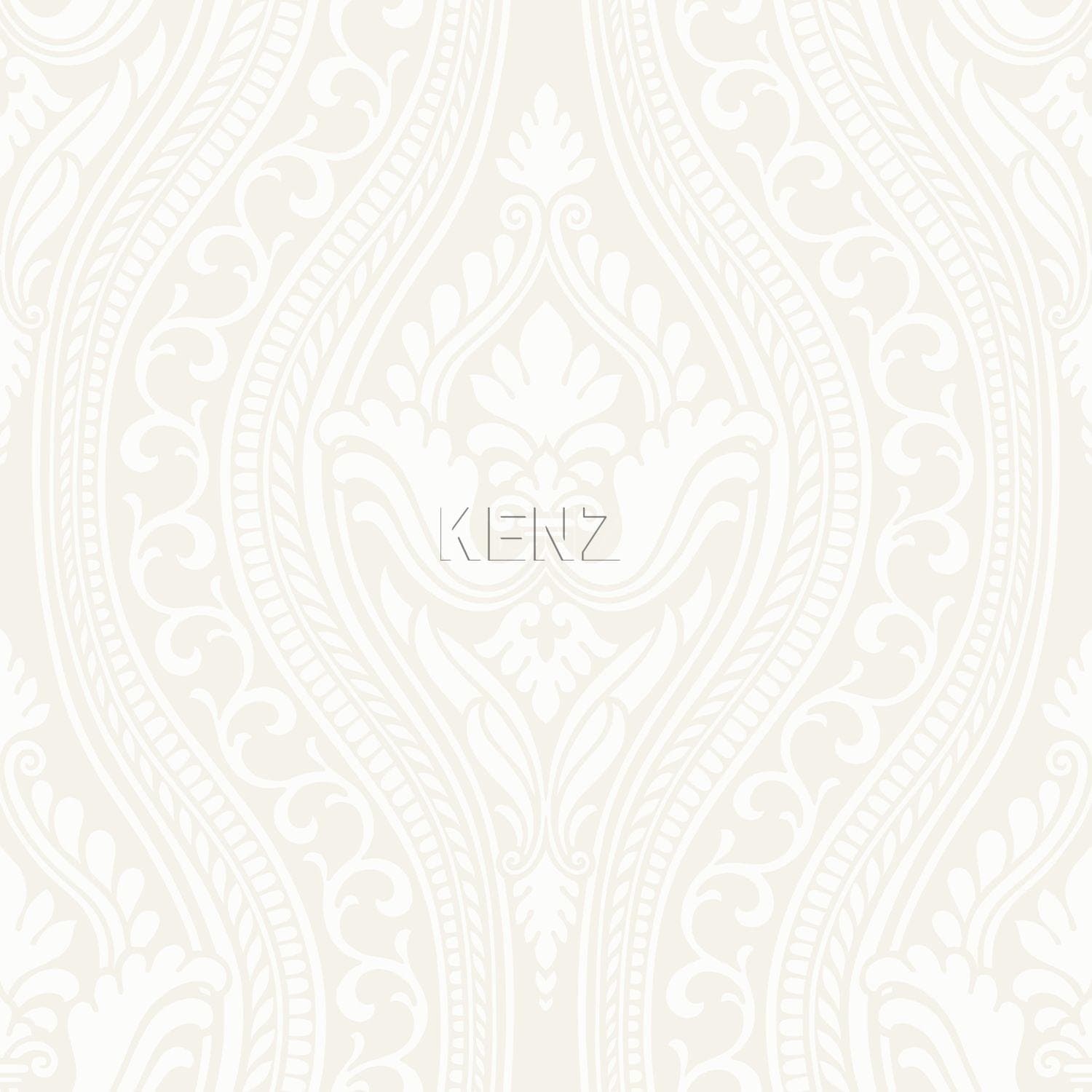 wallpaper with flock ornament white 346601