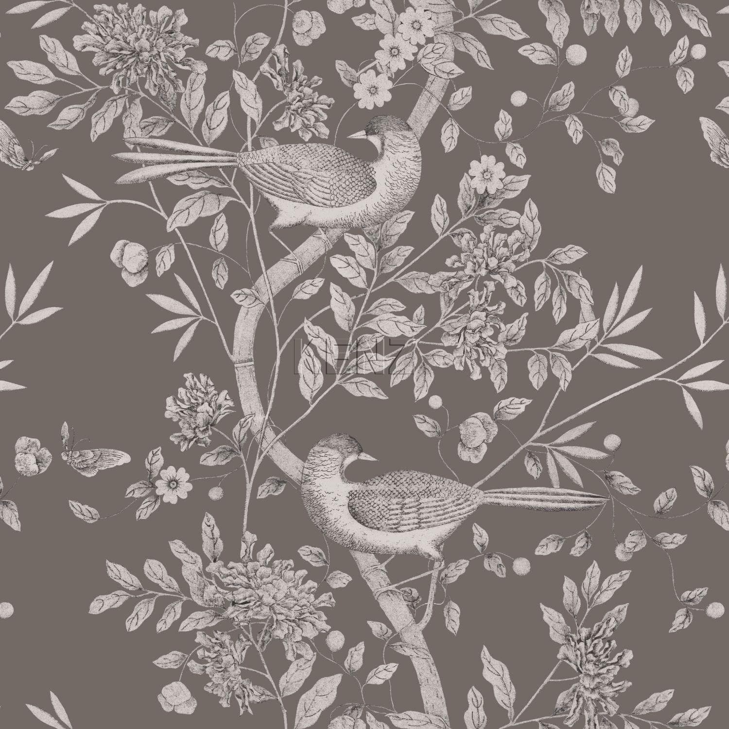 wallpaper bird engraving dark gray 347436