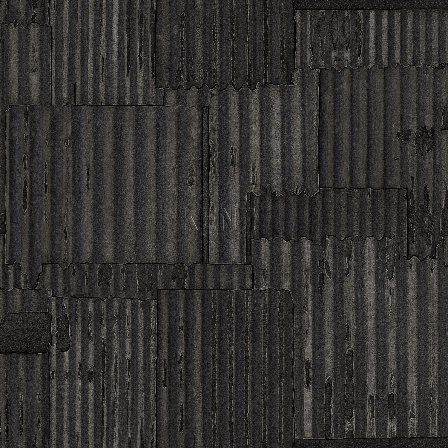 wallpaper industrial corrugated sheets black 347617