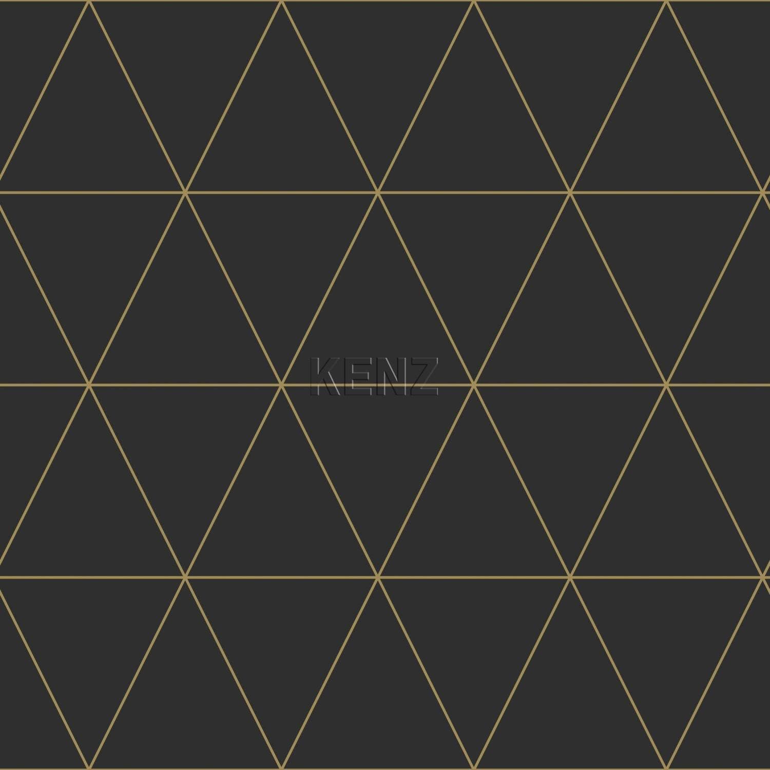 wallpaper graphic triangles black and gold 347684