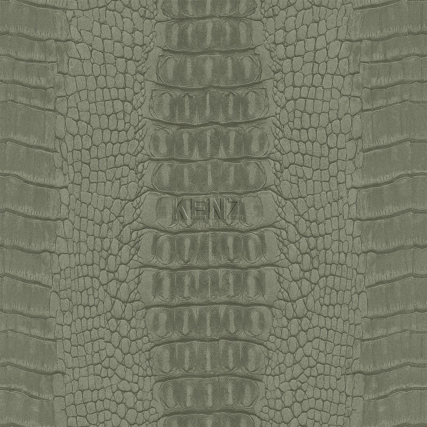 wallpaper crocodile skin greyed olive green 347773