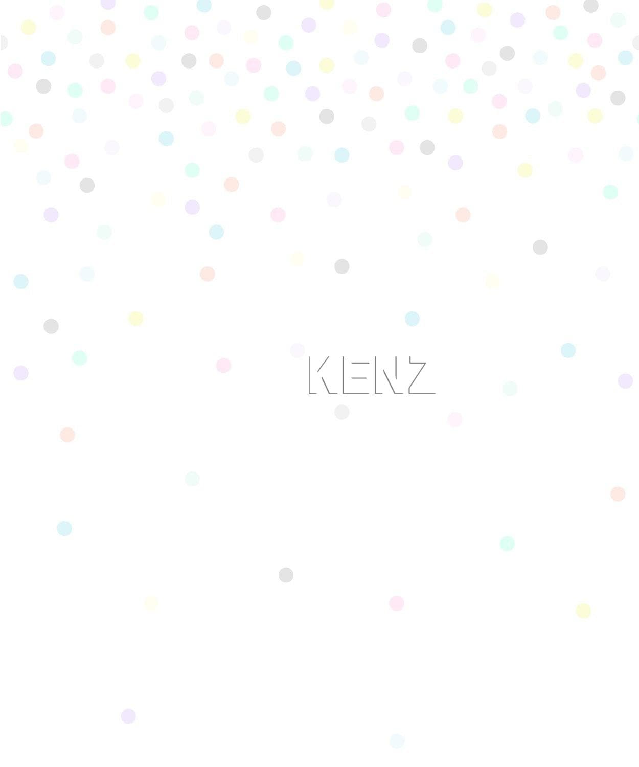 wall mural cheerful confetti dots grey, yellow, purple, soft pink, mint green, blue and orange 357212