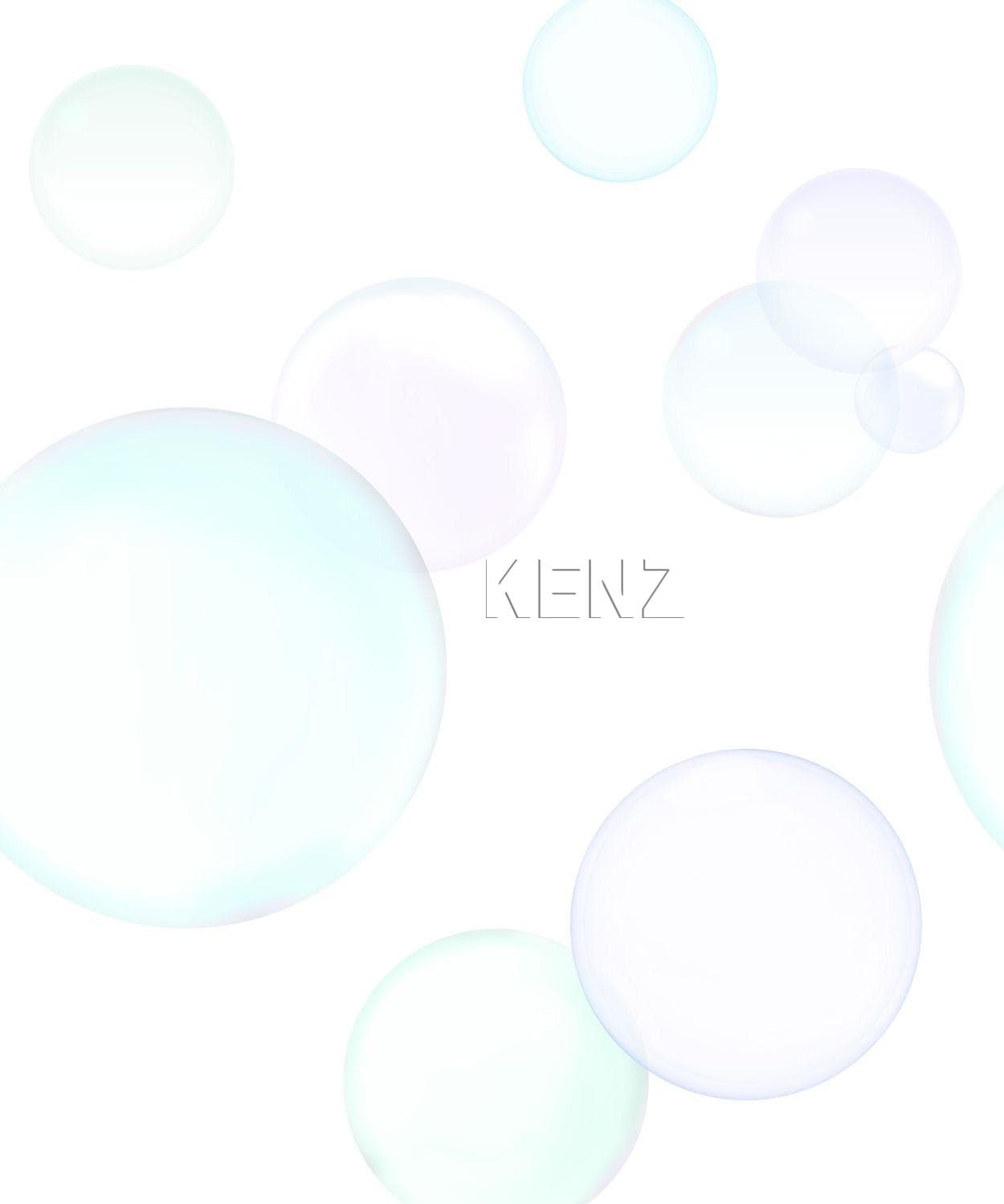 wall mural large floating bubbles air bubbles pastel purple, mint green and pastel blue 357213
