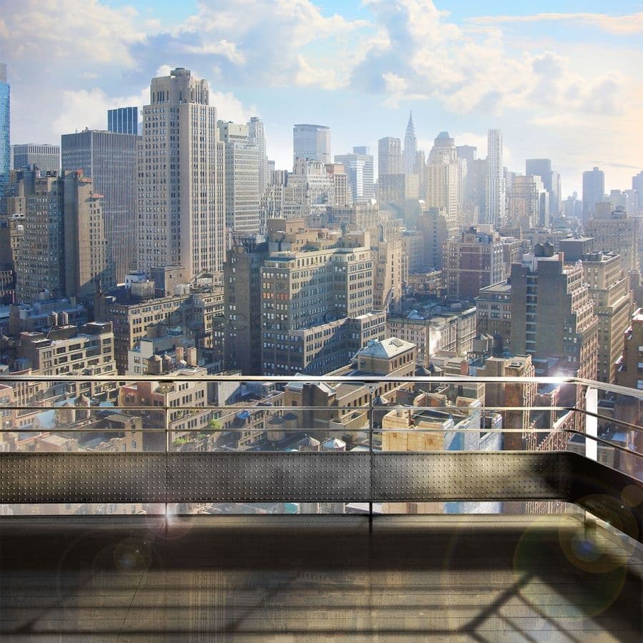 Modern City View From A Roof