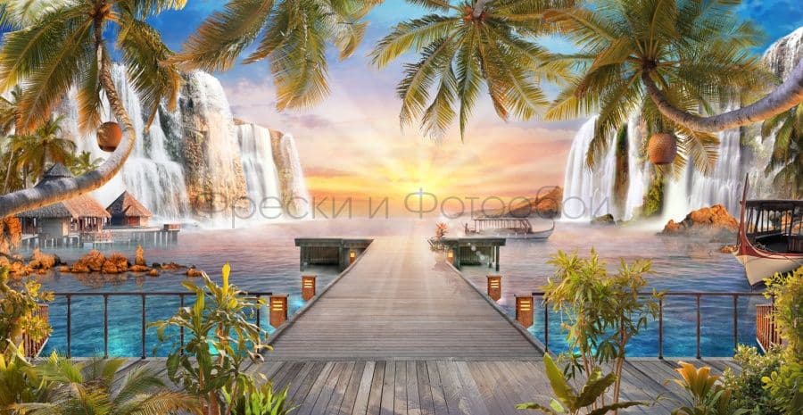 Waterfall View From A Pier