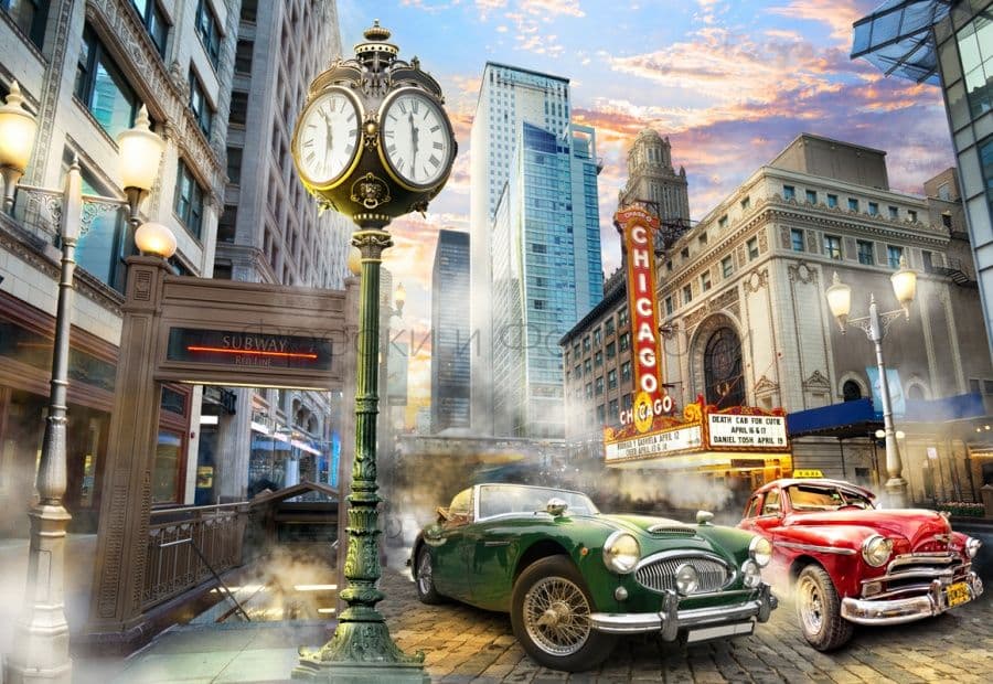 Chicago In Retro Style