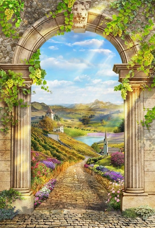 Arch With A View Of A Meadow