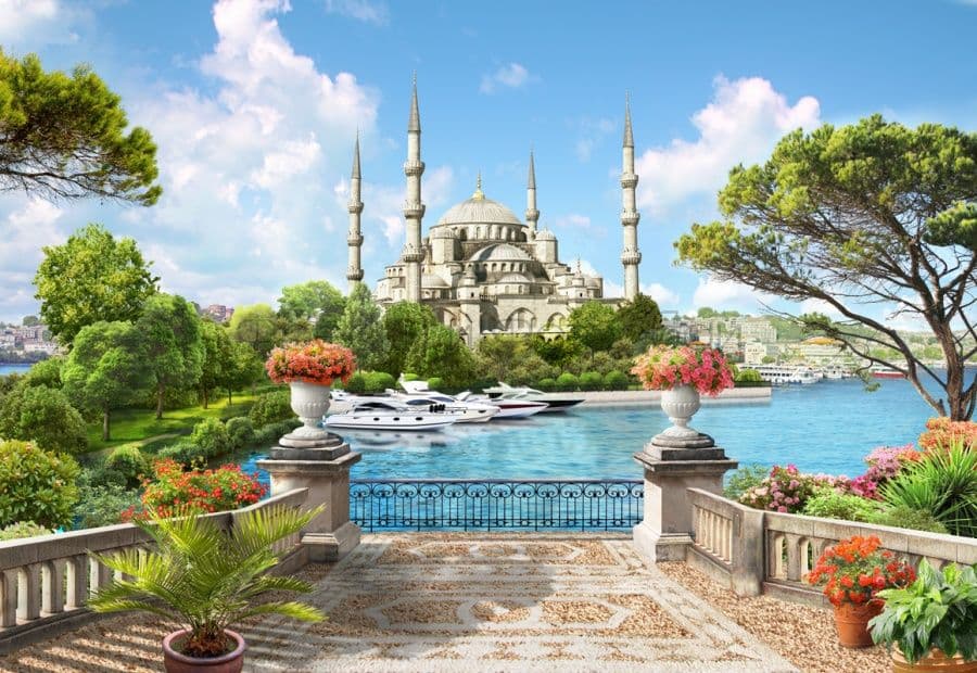 Mosque View From Embankment