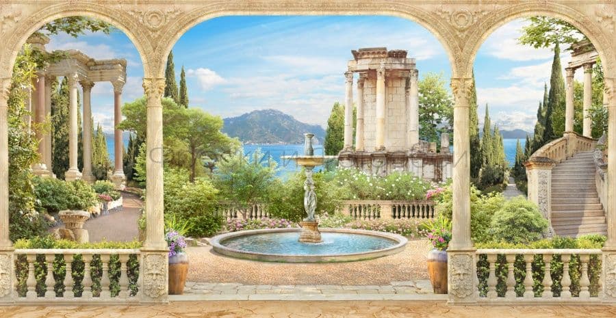 Arbour Near A Fountain